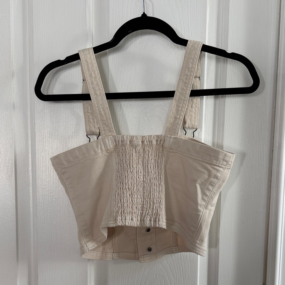 American Eagle Denim Button-Up Crop Top - Picture 4 of 4